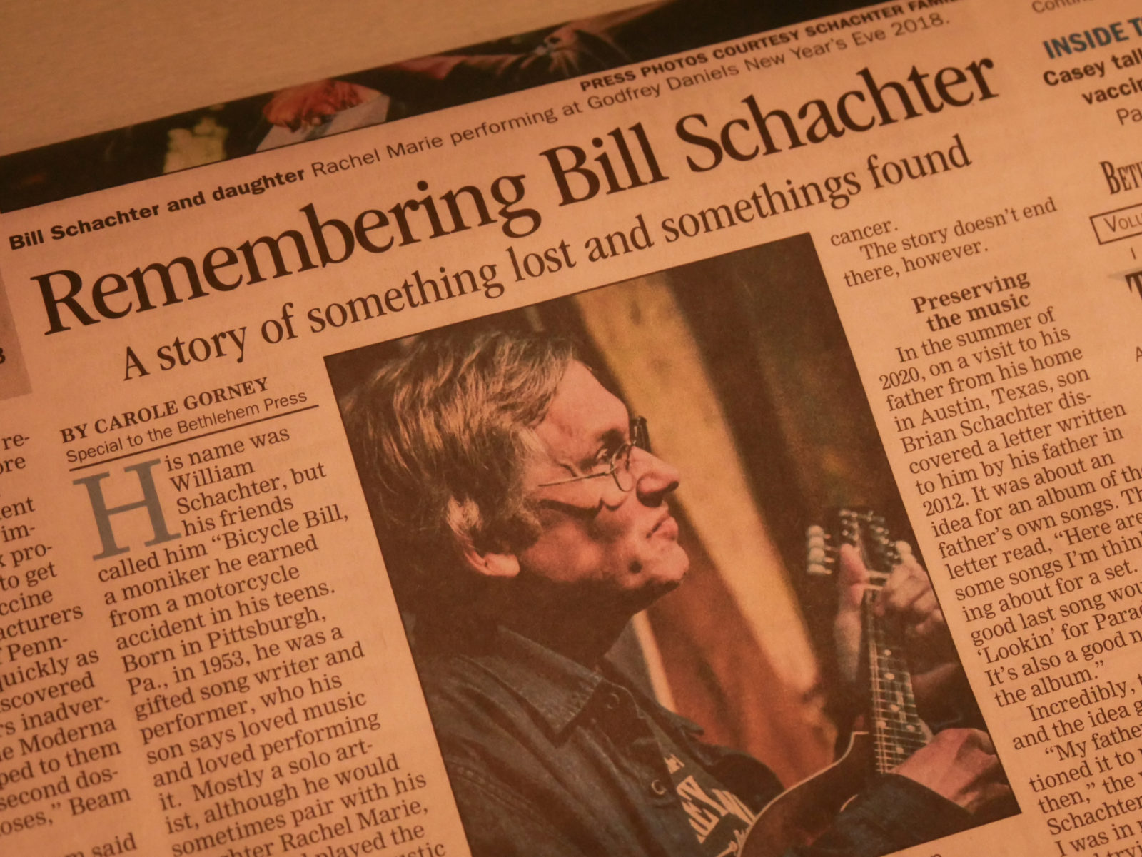 Bethlehem Press – Remembering Bill Schachter